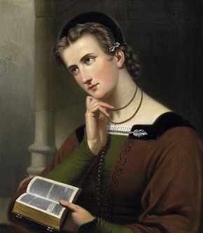 Braet von Überfeldt Woman with Bible 1866
